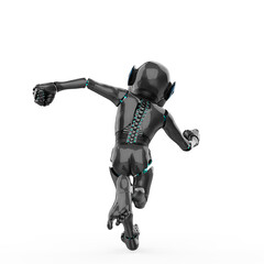 cyber monkey is running rear view