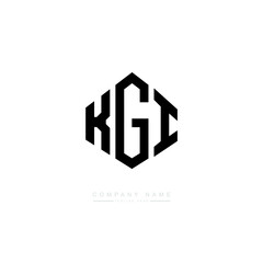 KGI letter logo design with polygon shape. KGI polygon logo monogram. KGI cube logo design. KGI hexagon vector logo template white and black colors. KGI monogram, KGI business and real estate logo. 