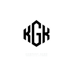 KGK letter logo design with polygon shape. KGK polygon logo monogram. KGK cube logo design. KGK hexagon vector logo template white and black colors. KGK monogram, KGK business and real estate logo. 