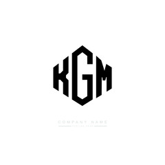 Obraz premium KGM letter logo design with polygon shape. KGM polygon logo monogram. KGM cube logo design. KGM hexagon vector logo template white and black colors. KGM monogram, KGM business and real estate logo. 