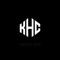 KHC letter logo design with polygon shape. KHC polygon logo monogram. KHC cube logo design. KHC hexagon vector logo template white and black colors. KHC monogram, KHC business and real estate logo. 