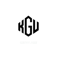 KGU letter logo design with polygon shape. KGU polygon logo monogram. KGU cube logo design. KGU hexagon vector logo template white and black colors. KGU monogram, KGU business and real estate logo. 