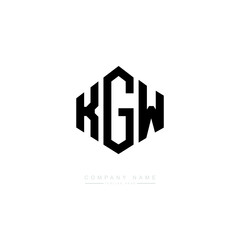 KGW letter logo design with polygon shape. KGW polygon logo monogram. KGW cube logo design. KGW hexagon vector logo template white and black colors. KGW monogram, KGW business and real estate logo. 