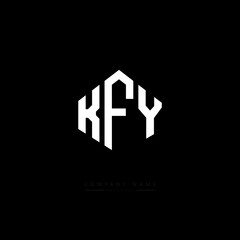 KFY letter logo design with polygon shape. KFY polygon logo monogram. KFY cube logo design. KFY hexagon vector logo template white and black colors. KFY monogram, KFY business and real estate logo. 