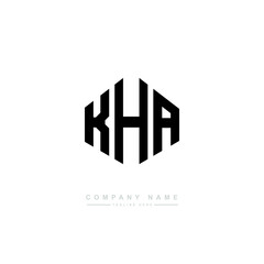KHA letter logo design with polygon shape. KHA polygon logo monogram. KHA cube logo design. KHA hexagon vector logo template white and black colors. KHA monogram, KHA business and real estate logo. 