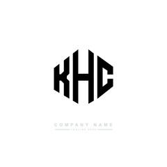 KHC letter logo design with polygon shape. KHC polygon logo monogram. KHC cube logo design. KHC hexagon vector logo template white and black colors. KHC monogram, KHC business and real estate logo. 