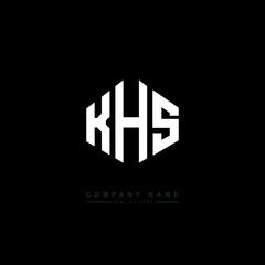Fototapeta premium KHS letter logo design with polygon shape. KHS polygon logo monogram. KHS cube logo design. KHS hexagon vector logo template white and black colors. KHS monogram, KHS business and real estate logo. 