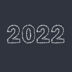 Happy New Year 2022 design for card, stationery, brochure, banner. Numbers isolated on white background. Vector illustration.