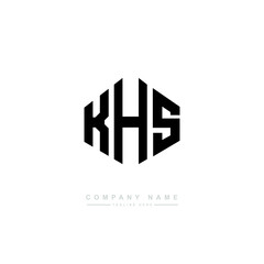 KHS letter logo design with polygon shape. KHS polygon logo monogram. KHS cube logo design. KHS hexagon vector logo template white and black colors. KHS monogram, KHS business and real estate logo. 