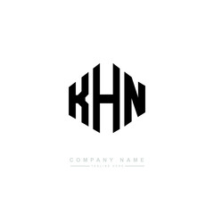 KHN letter logo design with polygon shape. KHN polygon logo monogram. KHN cube logo design. KHN hexagon vector logo template white and black colors. KHN monogram, KHN business and real estate logo. 