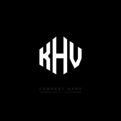 KHV letter logo design with polygon shape. KHV polygon logo monogram. KHV cube logo design. KHV hexagon vector logo template white and black colors. KHV monogram, KHV business and real estate logo. 
