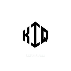 KIQ letter logo design with polygon shape. KIQ polygon logo monogram. KIQ cube logo design. KIQ hexagon vector logo template white and black colors. KIQ monogram, KIQ business and real estate logo. 