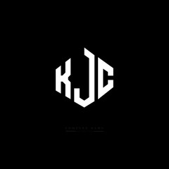 KJC letter logo design with polygon shape. KJC polygon logo monogram. KJC cube logo design. KJC hexagon vector logo template white and black colors. KJC monogram, KJC business and real estate logo. 