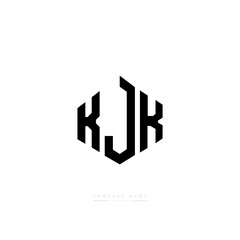 KJK letter logo design with polygon shape. KJK polygon logo monogram. KJK cube logo design. KJK hexagon vector logo template white and black colors. KJK monogram, KJK business and real estate logo. 
