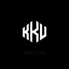 KKU letter logo design with polygon shape. KKU polygon logo monogram. KKU cube logo design. KKU hexagon vector logo template white and black colors. KKU monogram, KKU business and real estate logo. 
