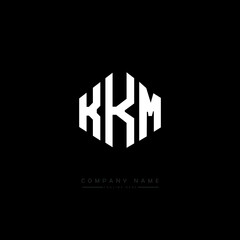 KKM letter logo design with polygon shape. KKM polygon logo monogram. KKM cube logo design. KKM hexagon vector logo template white and black colors. KKM monogram, KKM business and real estate logo. 