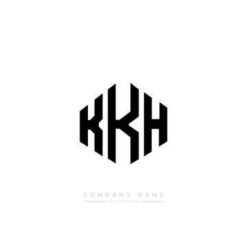 KKH letter logo design with polygon shape. KKH polygon logo monogram. KKH cube logo design. KKH hexagon vector logo template white and black colors. KKH monogram, KKH business and real estate logo. 