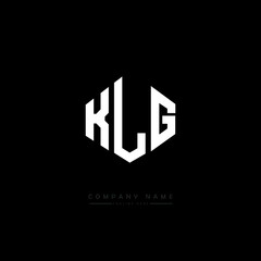 Obraz premium KLG letter logo design with polygon shape. KLG polygon logo monogram. KLG cube logo design. KLG hexagon vector logo template white and black colors. KLG monogram, KLG business and real estate logo. 