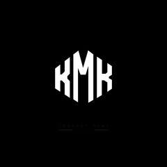 KMK letter logo design with polygon shape. KMK polygon logo monogram. KMK cube logo design. KMK hexagon vector logo template white and black colors. KMK monogram, KMK business and real estate logo. 