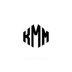 KMM letter logo design with polygon shape. KMM polygon logo monogram. KMM cube logo design. KMM hexagon vector logo template white and black colors. KMM monogram, KMM business and real estate logo. 