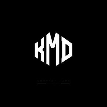 KMD letter logo design with polygon shape. KMD polygon logo monogram. KMD cube logo design. KMD hexagon vector logo template white and black colors. KMD monogram, KMD business and real estate logo. 
