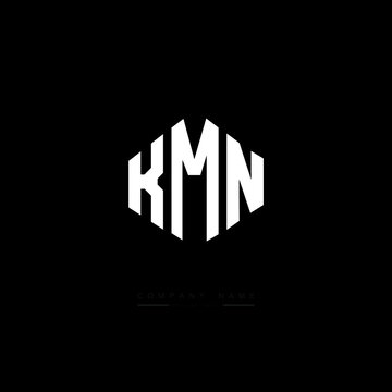 KMN letter logo design with polygon shape. KMN polygon logo monogram. KMN cube logo design. KMN hexagon vector logo template white and black colors. KMN monogram, KMN business and real estate logo. 