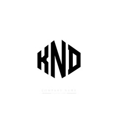 KND letter logo design with polygon shape. KND polygon logo monogram. KND cube logo design. KND hexagon vector logo template white and black colors. KND monogram, KND business and real estate logo. 