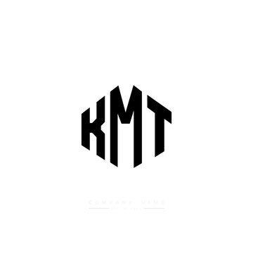 KMT letter logo design with polygon shape. KMT polygon logo monogram. KMT cube logo design. KMT hexagon vector logo template white and black colors. KMT monogram, KMT business and real estate logo. 