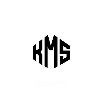 KMS letter logo design with polygon shape. KMS polygon logo monogram. KMS cube logo design. KMS hexagon vector logo template white and black colors. KMS monogram, KMS business and real estate logo. 