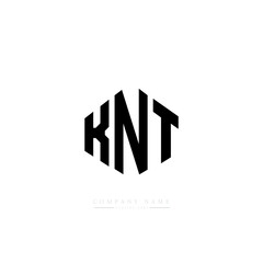 KNT letter logo design with polygon shape. KNT polygon logo monogram. KNT cube logo design. KNT hexagon vector logo template white and black colors. KNT monogram, KNT business and real estate logo. 