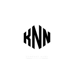 KNN letter logo design with polygon shape. KNN polygon logo monogram. KNN cube logo design. KNN hexagon vector logo template white and black colors. KNN monogram, KNN business and real estate logo. 