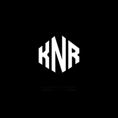 KNR letter logo design with polygon shape. KNR polygon logo monogram. KNR cube logo design. KNR hexagon vector logo template white and black colors. KNR monogram, KNR business and real estate logo. 