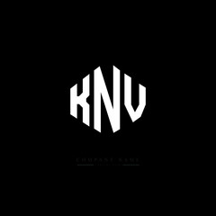 KNV letter logo design with polygon shape. KNV polygon logo monogram. KNV cube logo design. KNV hexagon vector logo template white and black colors. KNV monogram, KNV business and real estate logo. 