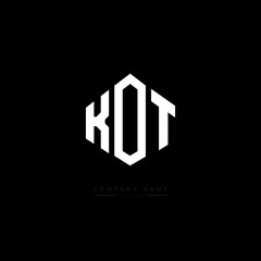 KOT letter logo design with polygon shape. KOT polygon logo monogram. KOT cube logo design. KOT hexagon vector logo template white and black colors. KOT monogram, KOT business and real estate logo.  © mamun25g