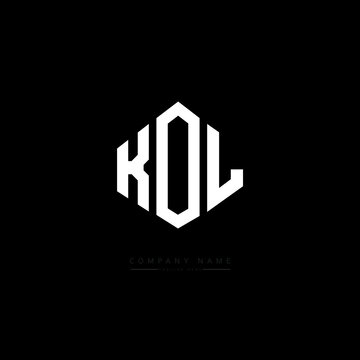 KOL letter logo design with polygon shape. KOL polygon logo monogram. KOL cube logo design. KOL hexagon vector logo template white and black colors. KOL monogram, KOL business and real estate logo. 