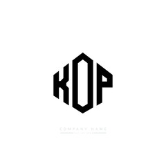 Fototapeta premium KOP letter logo design with polygon shape. KOP polygon logo monogram. KOP cube logo design. KOP hexagon vector logo template white and black colors. KOP monogram, KOP business and real estate logo. 