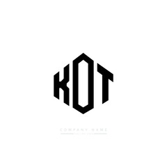 KOT letter logo design with polygon shape. KOT polygon logo monogram. KOT cube logo design. KOT hexagon vector logo template white and black colors. KOT monogram, KOT business and real estate logo.  © mamun25g