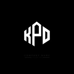 KPO letter logo design with polygon shape. KPO polygon logo monogram. KPO cube logo design. KPO hexagon vector logo template white and black colors. KPO monogram, KPO business and real estate logo. 
