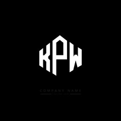 KPW letter logo design with polygon shape. KPW polygon logo monogram. KPW cube logo design. KPW hexagon vector logo template white and black colors. KPW monogram, KPW business and real estate logo. 