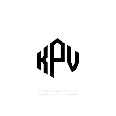 KPV letter logo design with polygon shape. KPV polygon logo monogram. KPV cube logo design. KPV hexagon vector logo template white and black colors. KPV monogram, KPV business and real estate logo. 