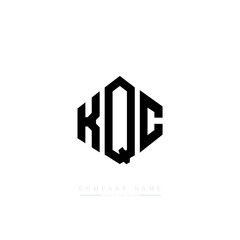 KQC letter logo design with polygon shape. KQC polygon logo monogram. KQC cube logo design. KQC hexagon vector logo template white and black colors. KQC monogram, KQC business and real estate logo. 