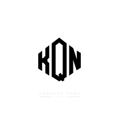 KQN letter logo design with polygon shape. KQN polygon logo monogram. KQN cube logo design. KQN hexagon vector logo template white and black colors. KQN monogram, KQN business and real estate logo. 