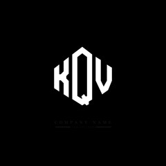 KQV letter logo design with polygon shape. KQV polygon logo monogram. KQV cube logo design. KQV hexagon vector logo template white and black colors. KQV monogram, KQV business and real estate logo. 