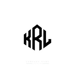 KRL letter logo design with polygon shape. KRL polygon logo monogram. KRL cube logo design. KRL hexagon vector logo template white and black colors. KRL monogram, KRL business and real estate logo. 
