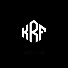 KRF letter logo design with polygon shape. KRF polygon logo monogram. KRF cube logo design. KRF hexagon vector logo template white and black colors. KRF monogram, KRF business and real estate logo. 