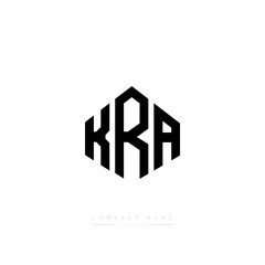 KRA letter logo design with polygon shape. KRA polygon logo monogram. KRA cube logo design. KRA hexagon vector logo template white and black colors. KRA monogram, KRA business and real estate logo. 