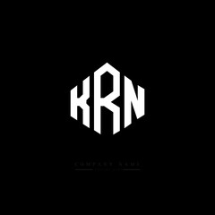 KRN letter logo design with polygon shape. KRN polygon logo monogram. KRN cube logo design. KRN hexagon vector logo template white and black colors. KRN monogram, KRN business and real estate logo. 