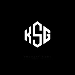 KSG letter logo design with polygon shape. KSG polygon logo monogram. KSG cube logo design. KSG hexagon vector logo template white and black colors. KSG monogram, KSG business and real estate logo. 