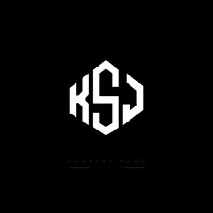 KSJ letter logo design with polygon shape. KSJ polygon logo monogram. KSJ cube logo design. KSJ hexagon vector logo template white and black colors. KSJ monogram, KSJ business and real estate logo. 