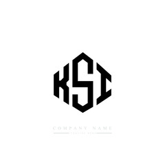 KSI letter logo design with polygon shape. KSI polygon logo monogram. KSI cube logo design. KSI hexagon vector logo template white and black colors. KSI monogram, KSI business and real estate logo. 